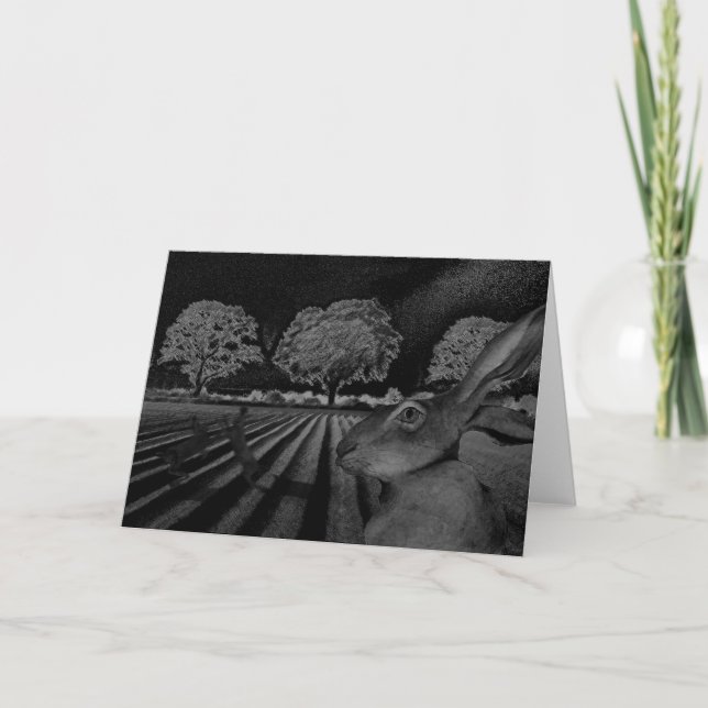 Hares at Night Card (Front)