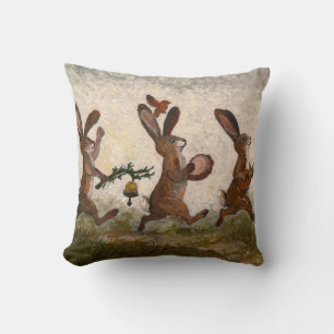 Hares Bunny Band Wall Art Musical Rabbits Cushion