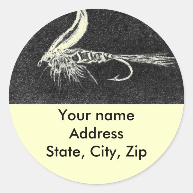 Hare's Ear nymph, fly fishing, fly tying, art Classic Round Sticker (Front)