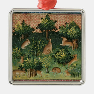 Hares in a Wood Metal Tree Decoration