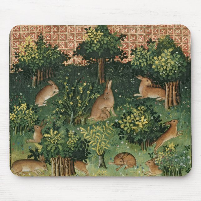 Hares in a Wood Mouse Pad (Front)