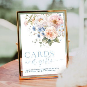 Hargrove Blue Floral Cards and Gifts Sign