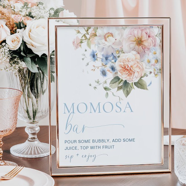 Hargrove Blue Floral Momosa Bar Poster (Creator Uploaded)