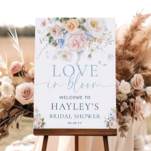 Hargrove Blue Love In Bridal Bloom Shower Welcome Poster