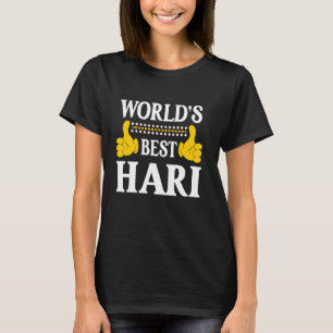 Hari Personal Name Funny First Name World's Best H T-Shirt