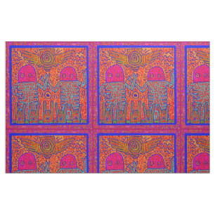 Haring Inspired Aeroplane Fantasy Fabric