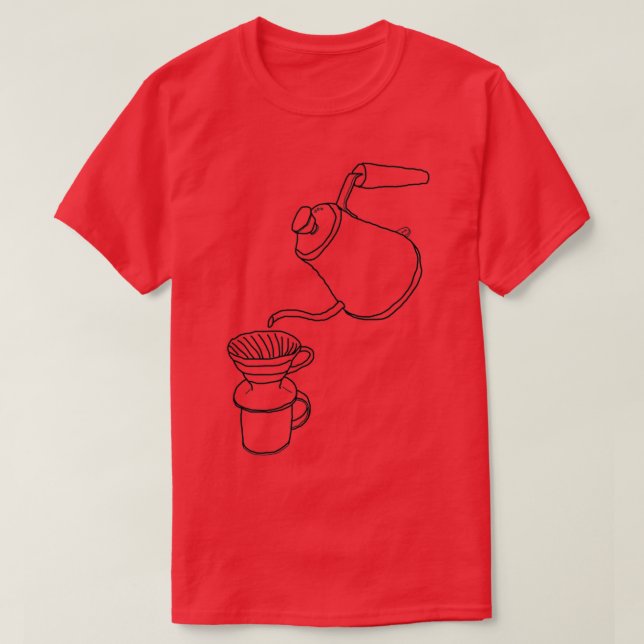 Hario V60 Pourover Sketch  T-Shirt (Design Front)