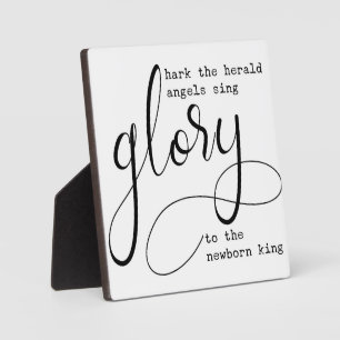 Hark the herold angels sing glory Christmas Sign Plaque