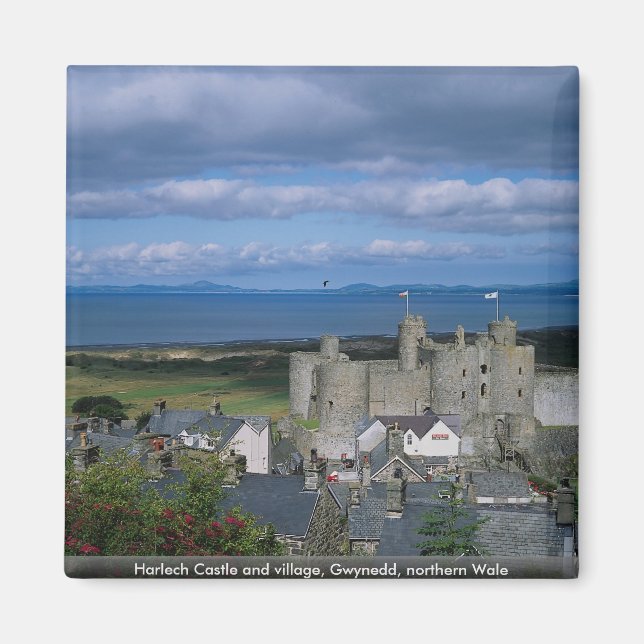 Harlech Castle and village, Gwynedd, northern Wale Magnet (Front)