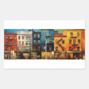 Harlem Abstract Art Painting  Rectangular Sticker