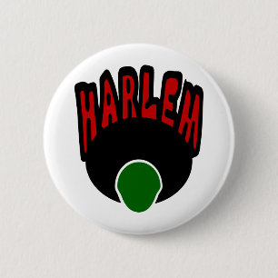 Harlem Graffiti With Face & Big Afro, 3 Colours 6 Cm Round Badge