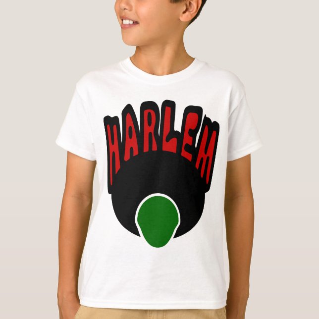 Harlem Graffiti With Face & Big Afro, 3 Colours T-Shirt (Front)