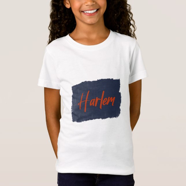Harlem Handwritten Red Typography T-Shirt (Front)