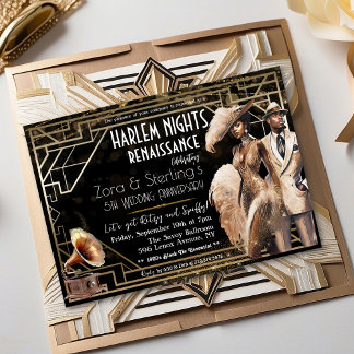 Harlem Nights Gatsby 1920s African American Invitation