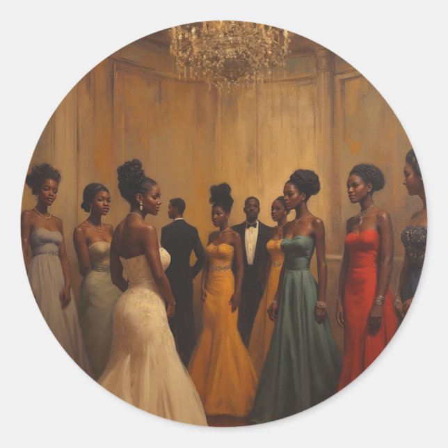 Harlem Renaissance Debutantes Classic Round Sticker (Front)