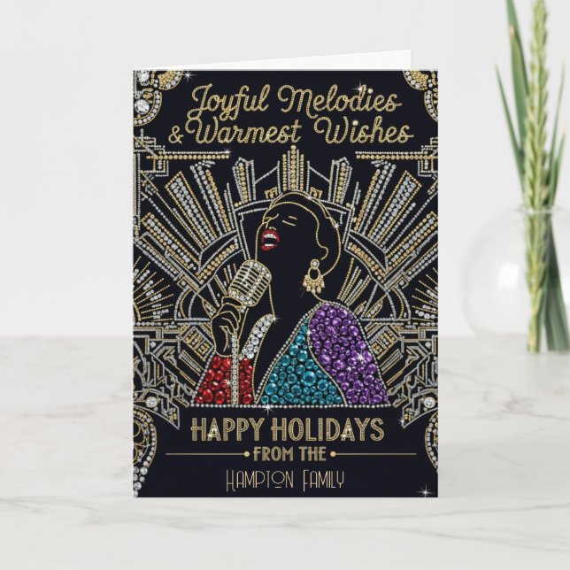 Harlem Renaissance Glam Holiday Card (Front)