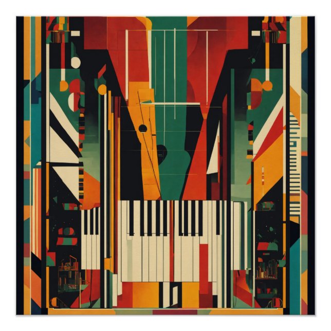 Harlem Renaissance Vintage Piano Poster (Front)