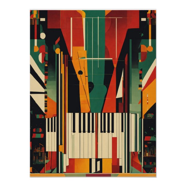 Harlem Renaissance Vintage Piano Poster (Front)