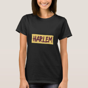 Harlem Text Base Design on Yellow Background T-Shirt