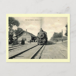Harlem Valley Train, Amenia, NY Vintage Postcard