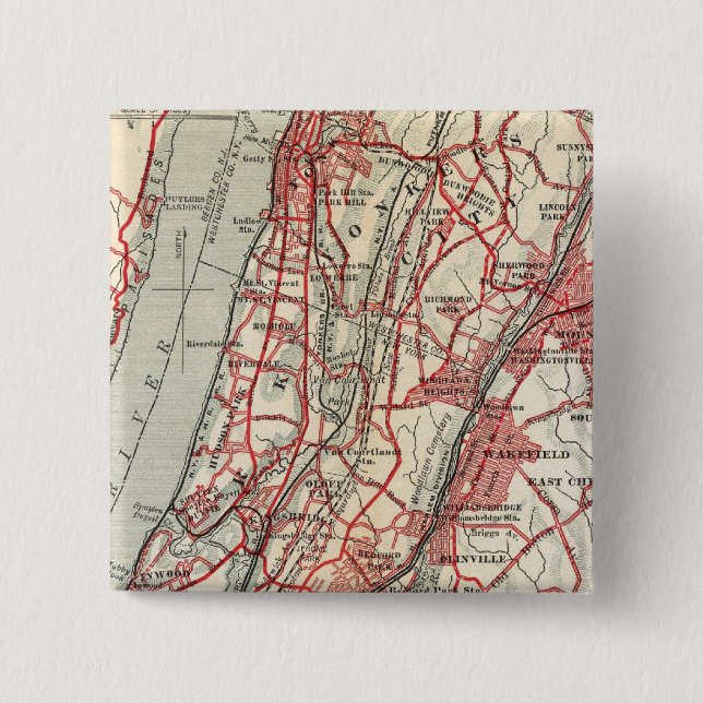 Harlem, Yonkers, Pelham Manor, New York 15 Cm Square Badge (Front)