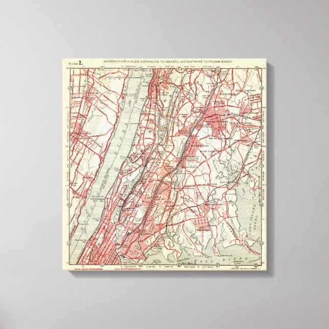 Harlem, Yonkers, Pelham Manor, New York Canvas Print (Front)