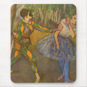 Harlequin and Columbine by Edgar Degas Vintage Art Mouse Pad