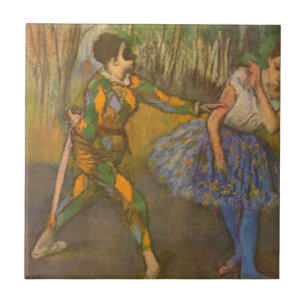 Harlequin and Columbine by Edgar Degas Vintage Art Tile
