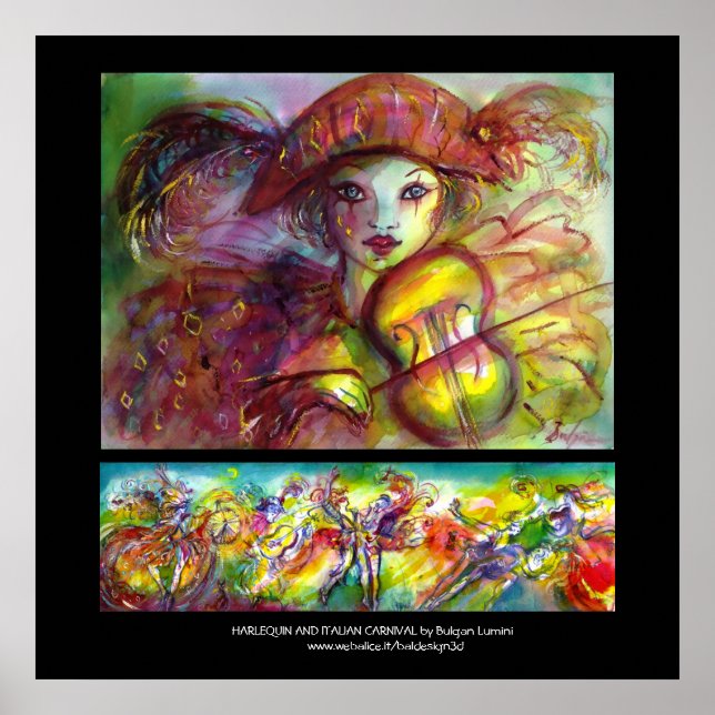 HARLEQUIN AND ITALIAN CARNIVAL POSTER (Front)