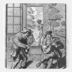 Harlequin and Scaramouche Square Sticker