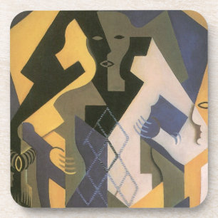Harlequin at a Table by Juan Gris, Vintage Cubism Coaster