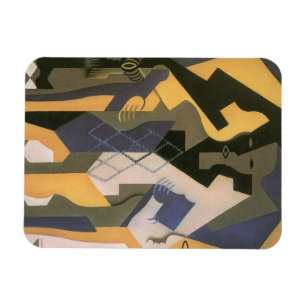 Harlequin at a Table by Juan Gris, Vintage Cubism Magnet