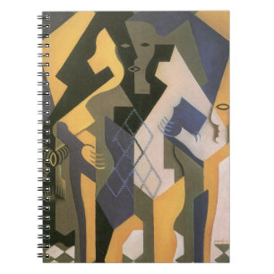 Harlequin at a Table by Juan Gris, Vintage Cubism Spiral Notebook