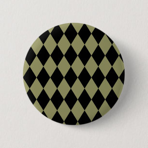 Harlequin Avocado and Black 6 Cm Round Badge