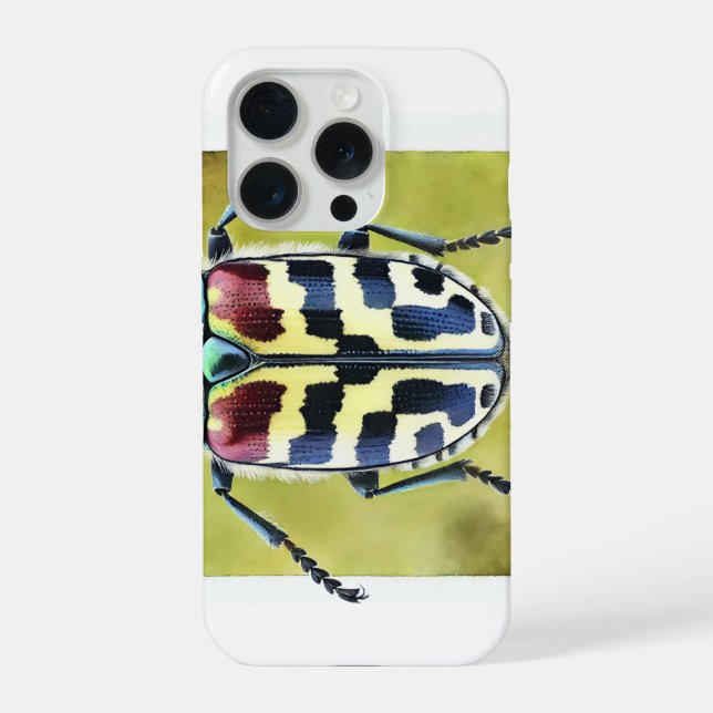 Harlequin beetle 251024IREF238 - Watercolor iPhone Case (Back)