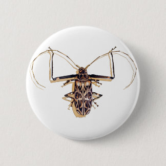 "Harlequin beetle" Insect Watercolor Bug 6 Cm Round Badge