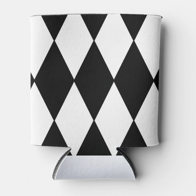 harlequin black and white can cooler (Front)