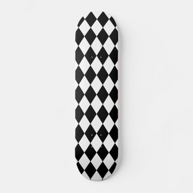 Harlequin Black and White Skateboard (Front)