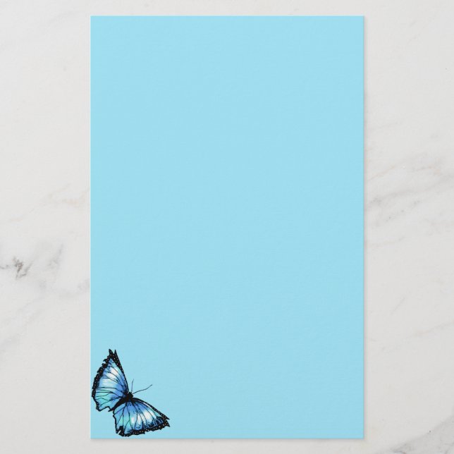 "Harlequin" (Blue Butterfly) Stationery (Front)
