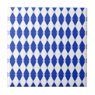 Harlequin Blue Diamond Shape Geometric Forms Tile