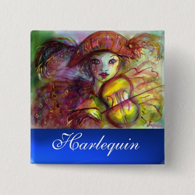 HARLEQUIN blue sapphire 15 Cm Square Badge (Front)