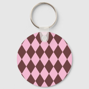 Harlequin Brown and Pink Key Ring
