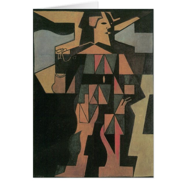 Harlequin by Juan Gris, Vintage Cubism Art (Front)