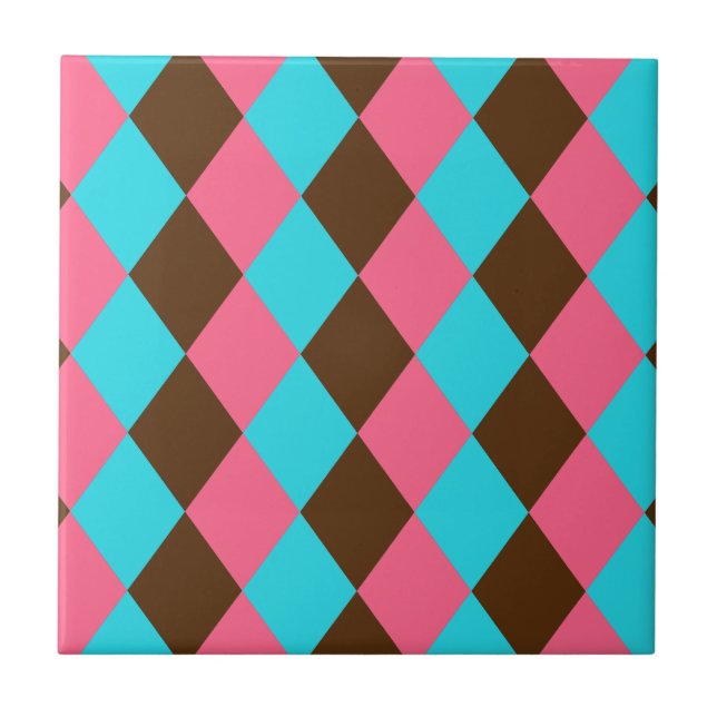 Harlequin, Chocolate Pastel Ceramic Tile (Front)