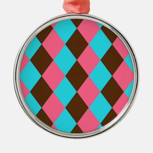 Harlequin, Chocolate Pastel Premium Round Ornament (Front)