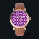 Harlequin Diamond Checkered Purple Pattern Watch<br><div class="desc">Harlequin Diamond Checkered Purple Pattern. Enjoy!</div>