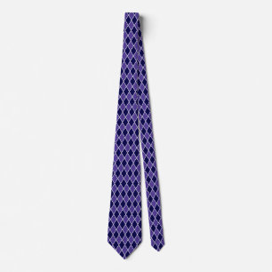Harlequin Diamond Design Purple Blue Colours Tie