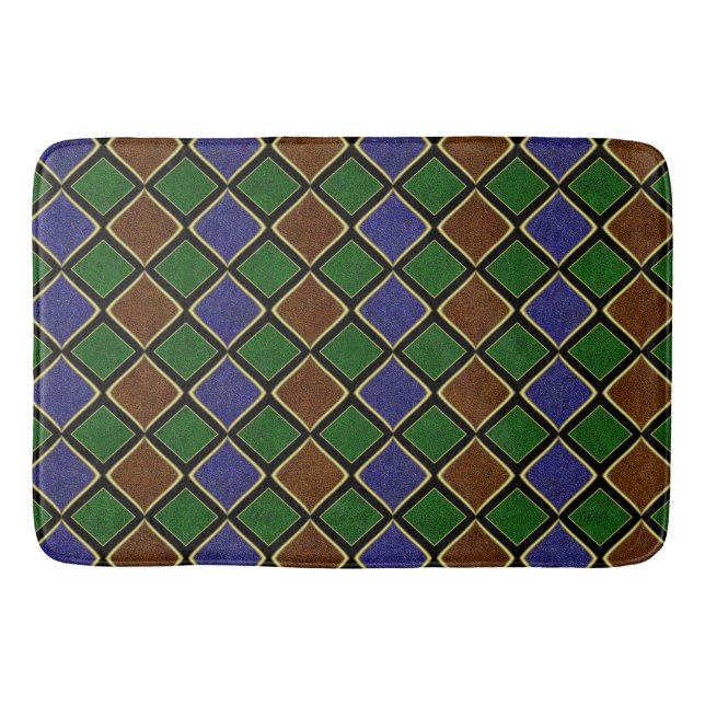 Harlequin Diamond Grid: Textured Harmony Bath Mat (Front)