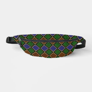 Harlequin Diamond Grid: Textured Harmony Bum Bags