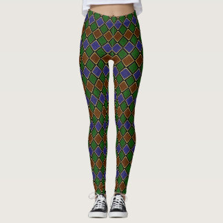 Harlequin Diamond Grid: Textured Harmony Leggings